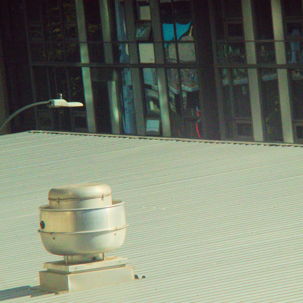 Commercial flat roof with a rooftop vent